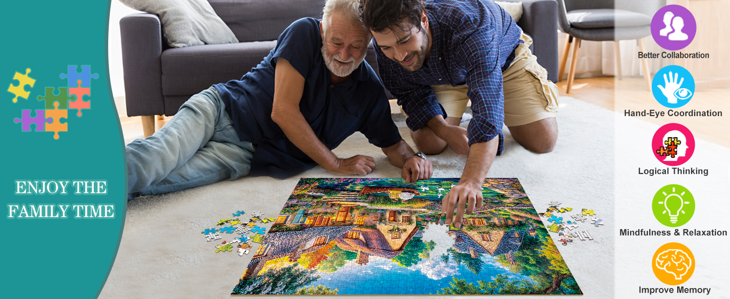 WOCACHI 2020 Jigsaw Puzzle, Adults Puzzles 1000 Piece Large Game Interesting Toys Personalized Gift Paper Landscape Pattern Brain Games Daily DIY Pastime Leisure Game Fun Toys Gift